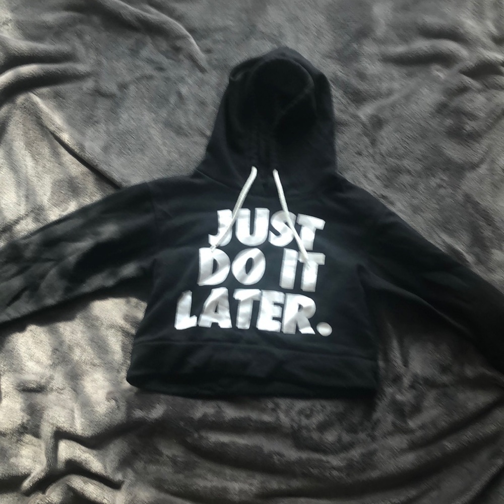 Cropped “Just Do It Later” Hoodie